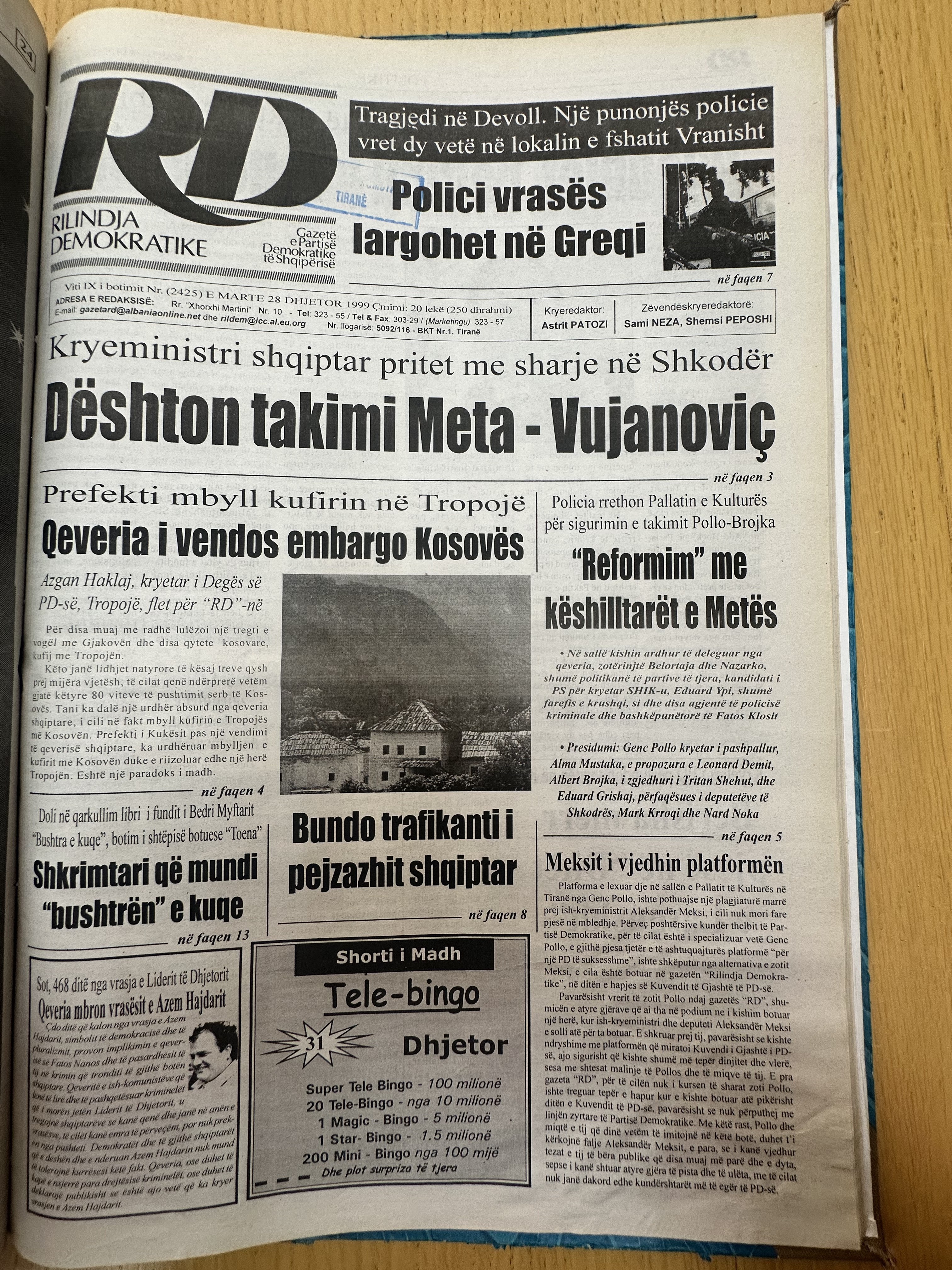Rilindja Demokratike 1999-12-28
